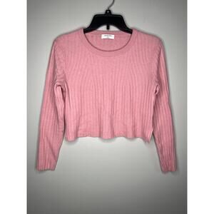 ARITZIA Babaton Ribbed Wool Blend Light Weight Sweater In Color Pink Medium